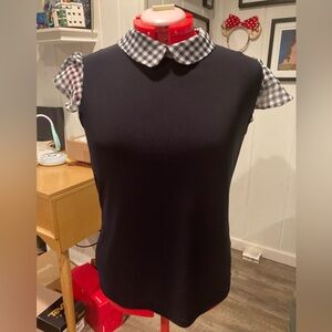 Tommy Hilfiger Navy Blue Top with Peter Pan Collar